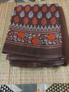New Cotton saree Without Blouse
