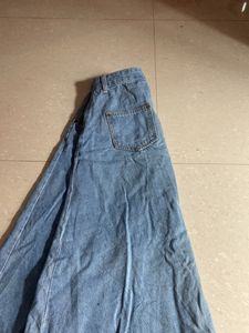 Vintage Denim Button-Front Skirt