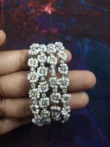 Beautiful Sparkling White Bangles