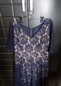 Navy Blue And Golden Dress