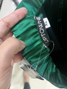 Glam Green Knee Length Skirt