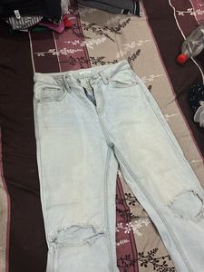 Ripped Wide Leg Jeans