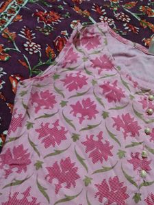 Pink Floral Print Sleeveless Dress