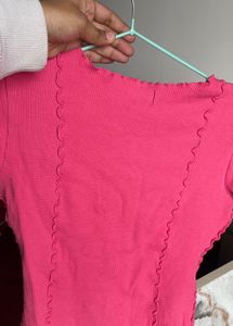 Pink Ribbed Top - 'People' Brand