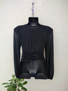 Miss Lola Black Sheer Top