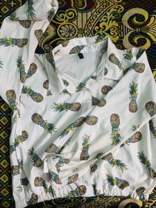 Pineapple Print Crop Top