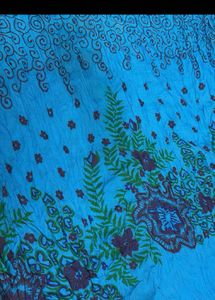 Blue floral printed jaipuri cotton dupatta