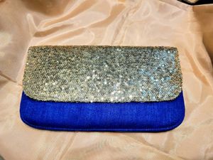 Silk Sequins Envelope Clutch cum Sling