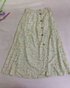 Floral Button-Front Skirt Waist 28-30