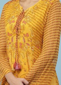 Elegant Yellow Printed Kurta Set