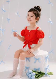 Red Puff Sleeve Crop Top