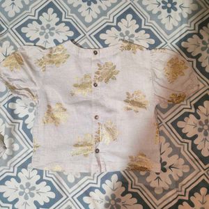 Girls&#39; Gold Floral Outfit