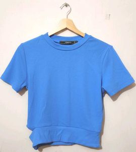 Stylish Madame Blue Crop Top (Size M)