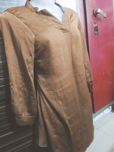 Brown Long Sleeve Tunic Top