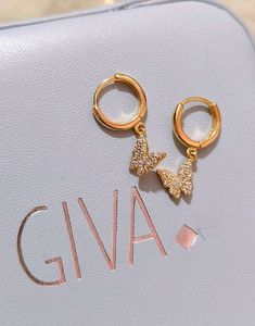 GIVA Gold Butterfly Earrings
