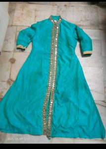 Teal Embellished Kurta