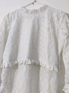 White Net Fancy Kurti