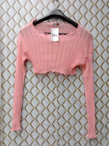 New With Tag Zara Cute Pink Knit Pullover