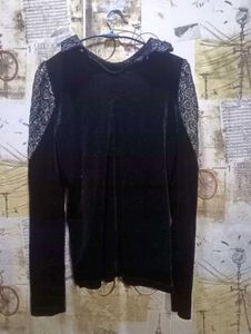 Velvet &amp; Lace Long Sleeve Top