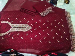 Maroon Embellished material