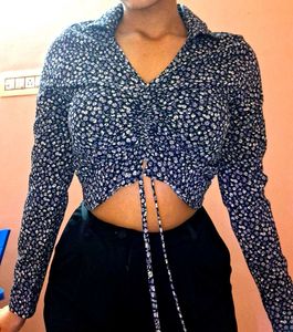 Navy Blue Floral Long Sleeve 3in One