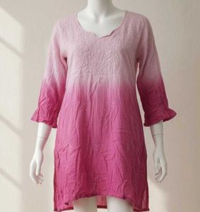 Pink Embroidered Tunic Top for women (XL) size
