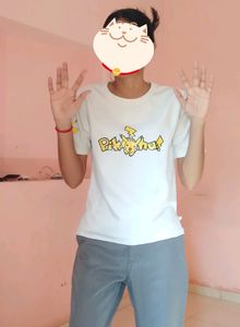 White Cute Picachu T Shirts