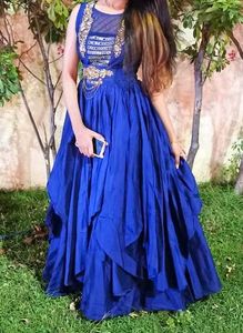 PARTY WEAR NEAVY BLUE LONG GOWN