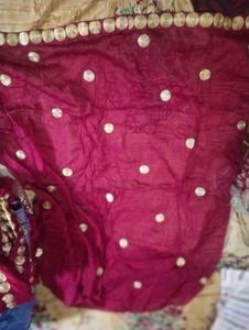 Maroon Polka Dot Dupatta