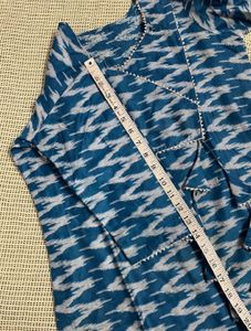 Blue Ikat Print Kurta Set