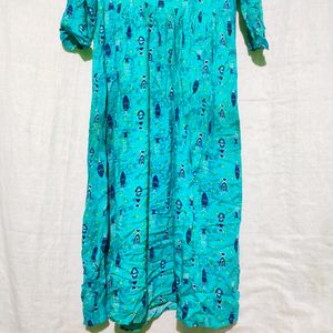 Melange Light Blue Long Dress
