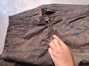 Paisley Print New Pants &amp; Belt