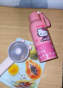Combo Face Mask Bottle Mini Fan