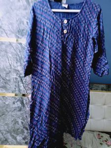 new Blue Printed Kurta