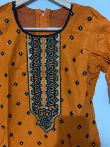 Dhoti Patilya Dress( Orange And Black)