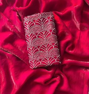 Red  pro premium Embellished Saree