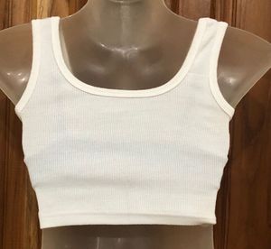 White Cropped Tank
