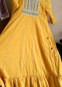Yellow Embroidered Kurta