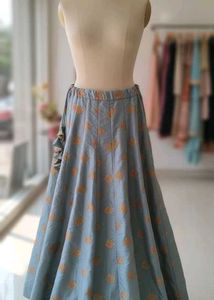 Embroidered Blue Skirt