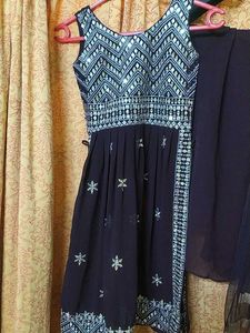 Elegant Purple Embroidered Dress