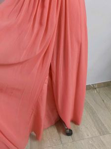 Coral Gown with Slit