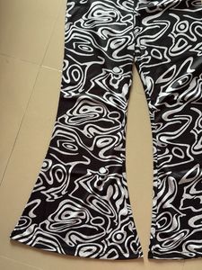 Abstract Print Flare Pants