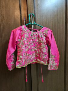 Pink And Brown Lehenga