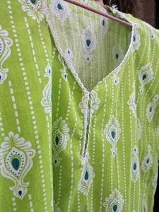 Green Printed Kurta