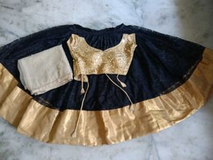 Elegant Black and Gold Lehenga Choli