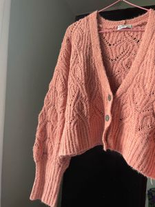 Peach Knit Cardigan