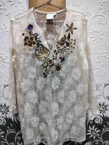 Off White Lace Top