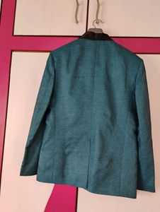 Teal Blazer with Black Lapel