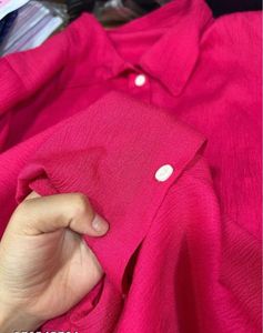 Pink Collared Button-Up Shirt