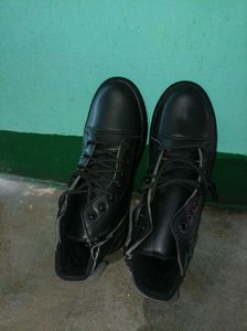 Black Leather Ankle Boots